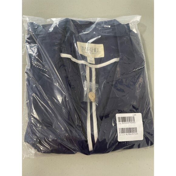 TWRHLL by Christie Brinkley Knit Blazer Jacket Size Medium Navy Career Business - Picture 2 of 7